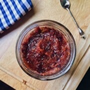 fresh fig balsamic jam in a jar.