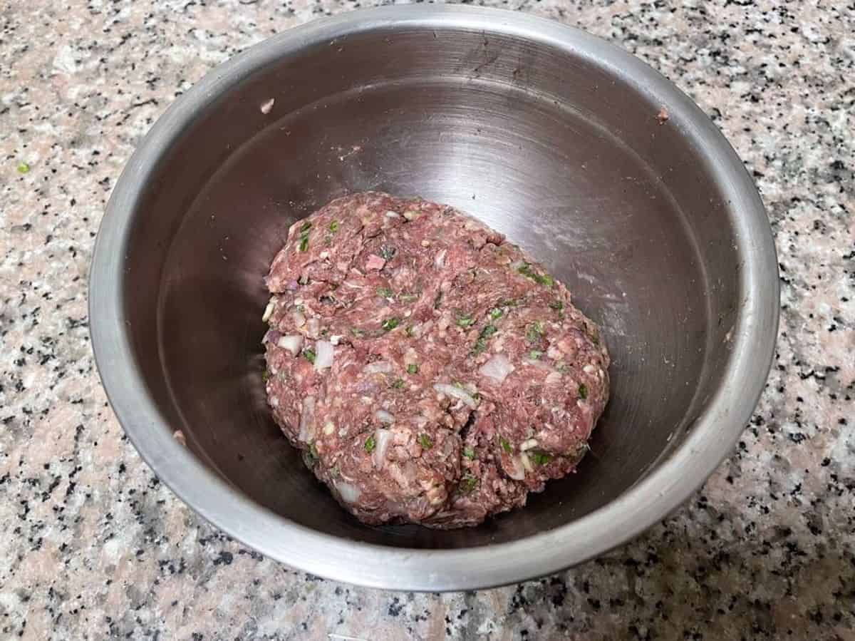 meatball mixture after mixing