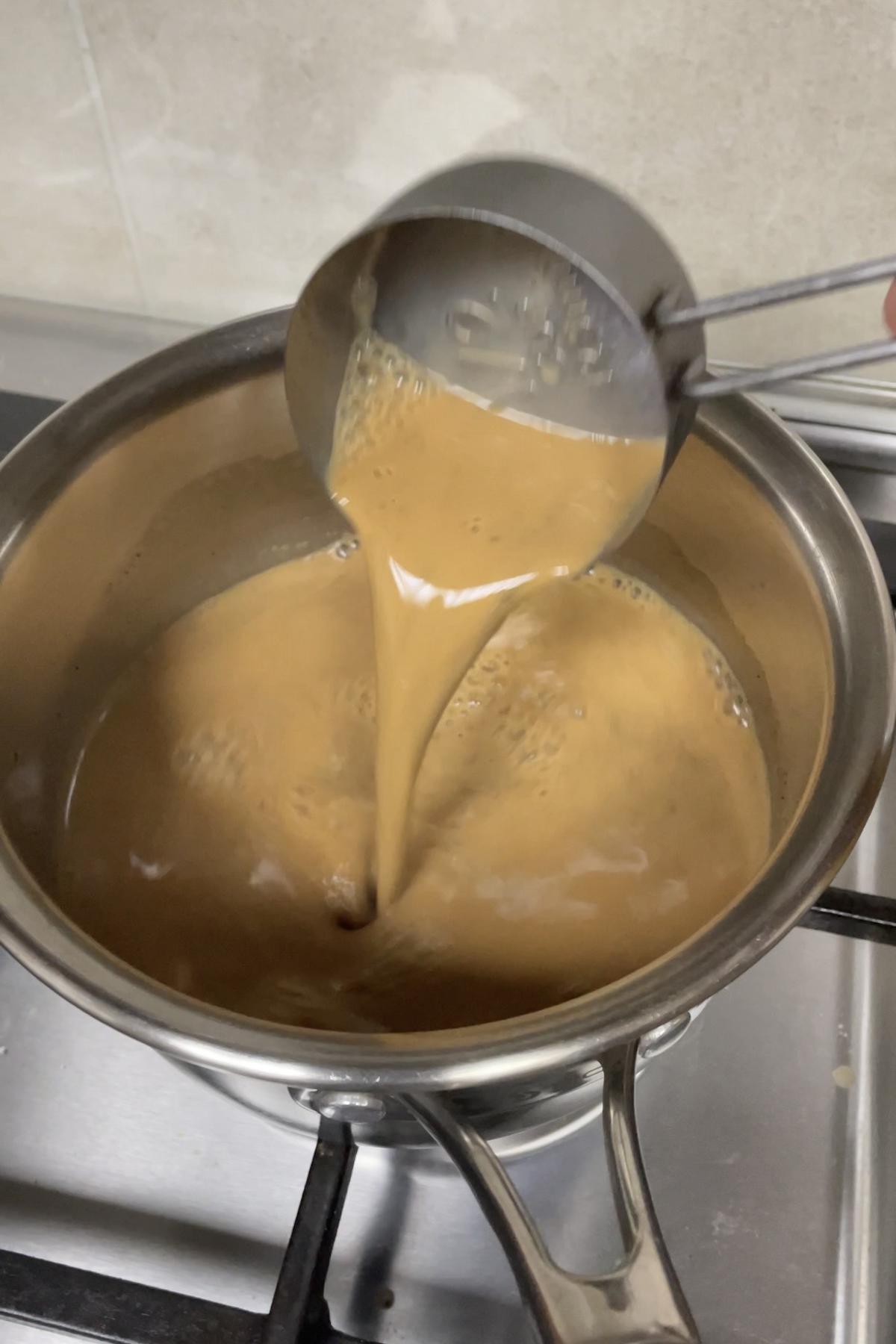 mixing the chai