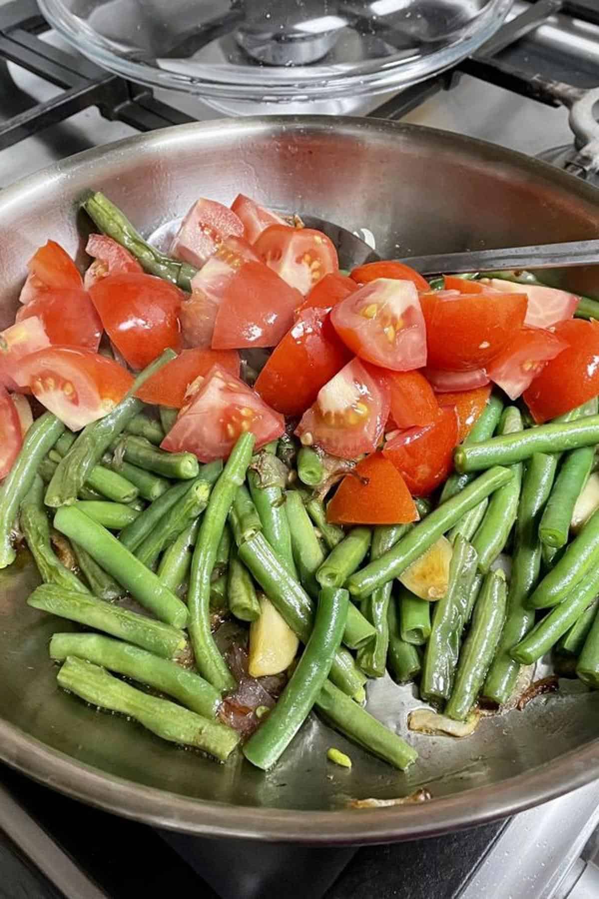 Chopped garden tomatoes.