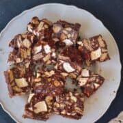 rocky road bars in a plate
