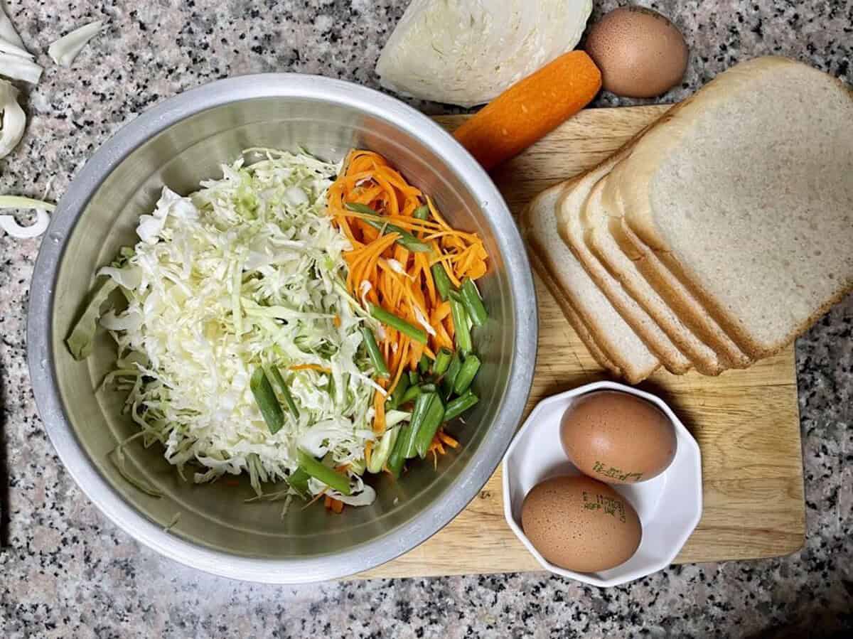 Ingredients for korean toast