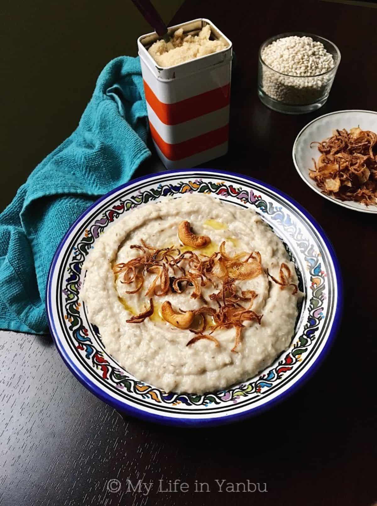 Aleesa with fried onions and ghee