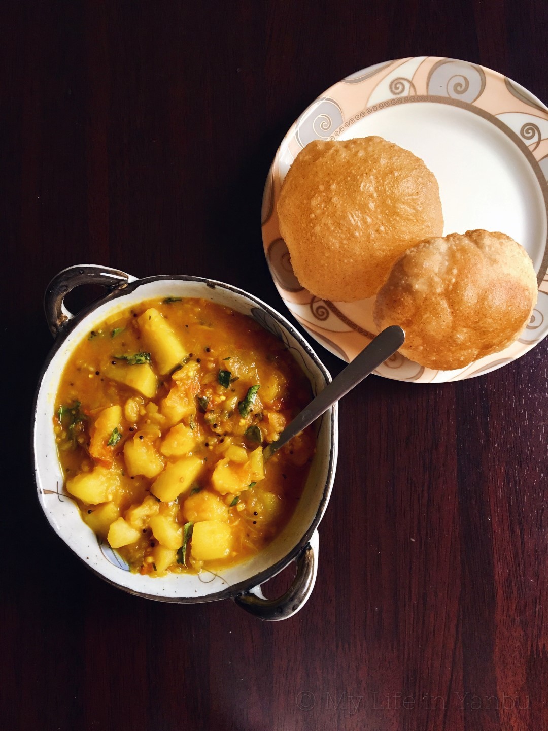 Mom's Poori Masala | Potato Masala for Deep Fried Indian Flatbread