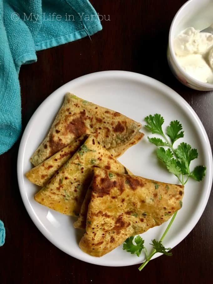 Pumpkin Paratha with Choice of Spice-mix