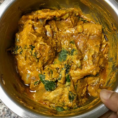 mutton pieces marinated in biriyani masala 