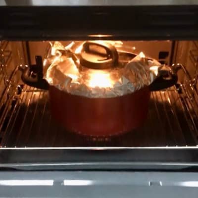 biryani pot in the oven