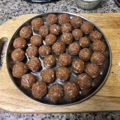 shaped into dime-sized meatballs
