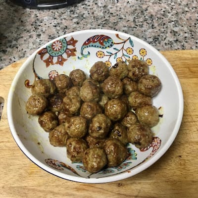 transfer meatballs to a bowl