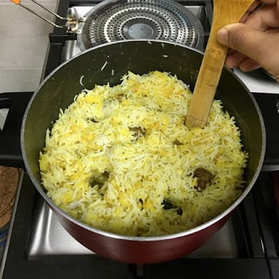 Kalam Polo | Persian Cabbage Rice with Meatballs