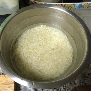 soaked rice