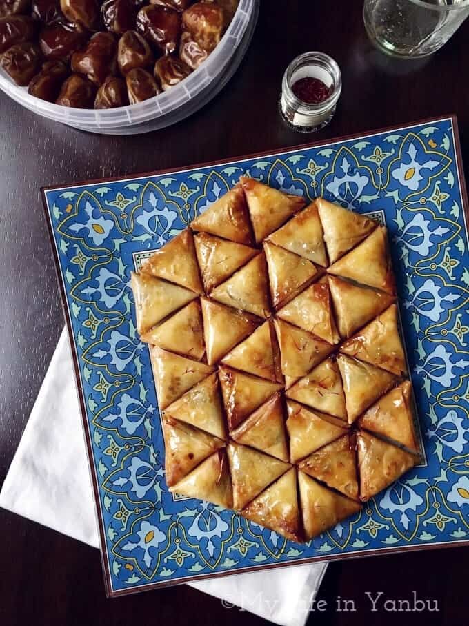 Sweet Mini Samosas | Cream Cheese Dates and Almonds