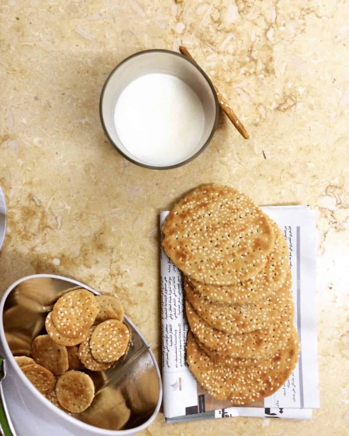 stack of mini and large aqras cookies