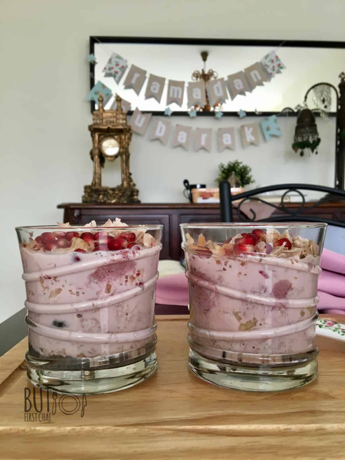 Aval Milk with Banana and Nuts nd vimto