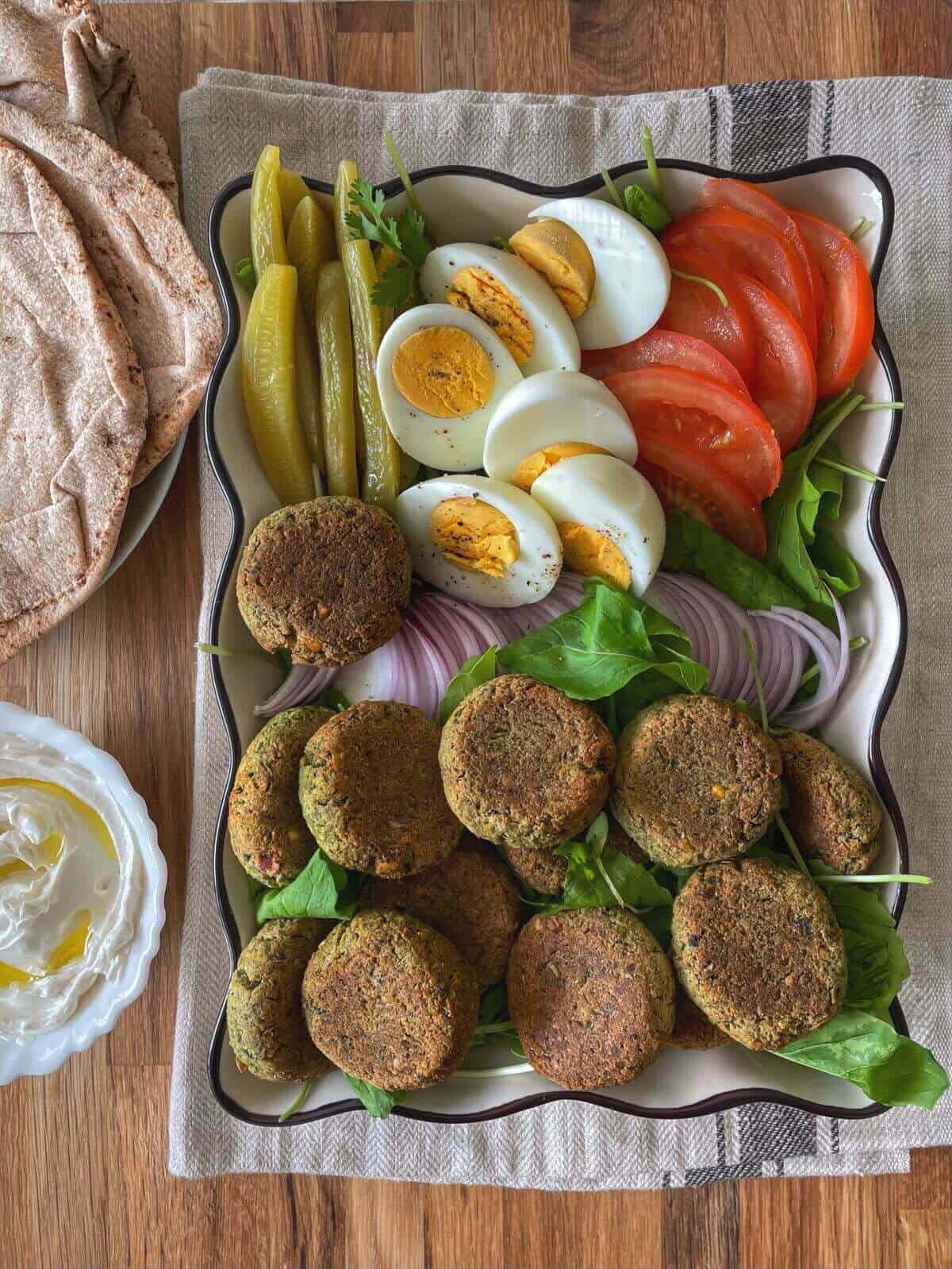 Baked Falafels served with accompaniments