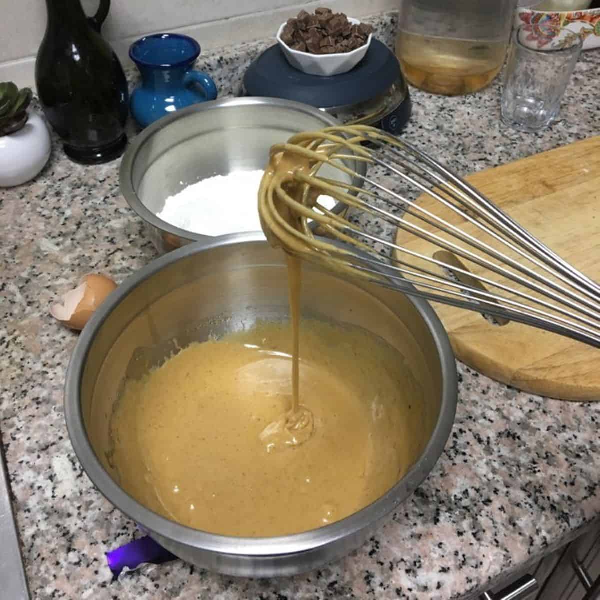 cookie batter being whisked