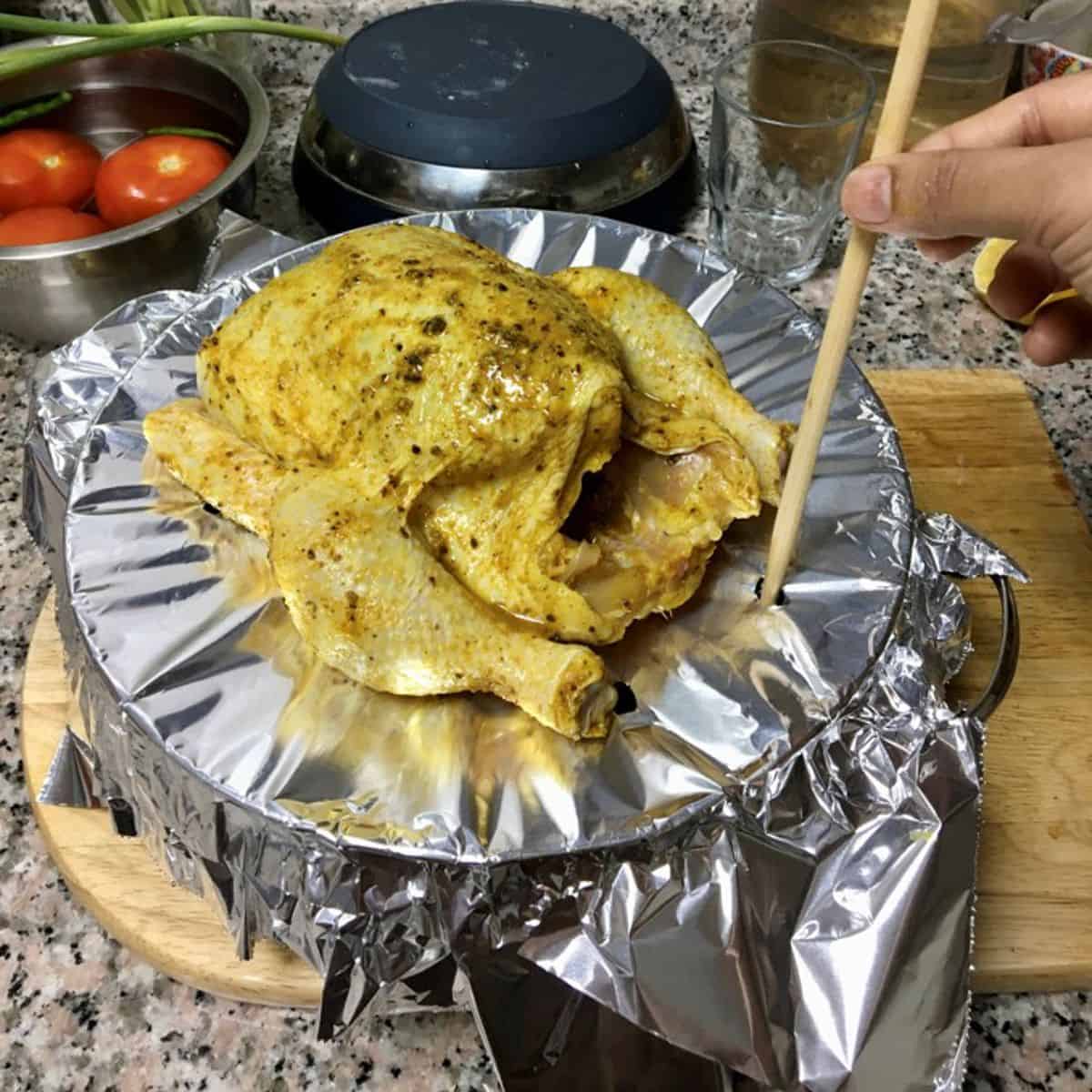 mandi rice pot and chicken foil method