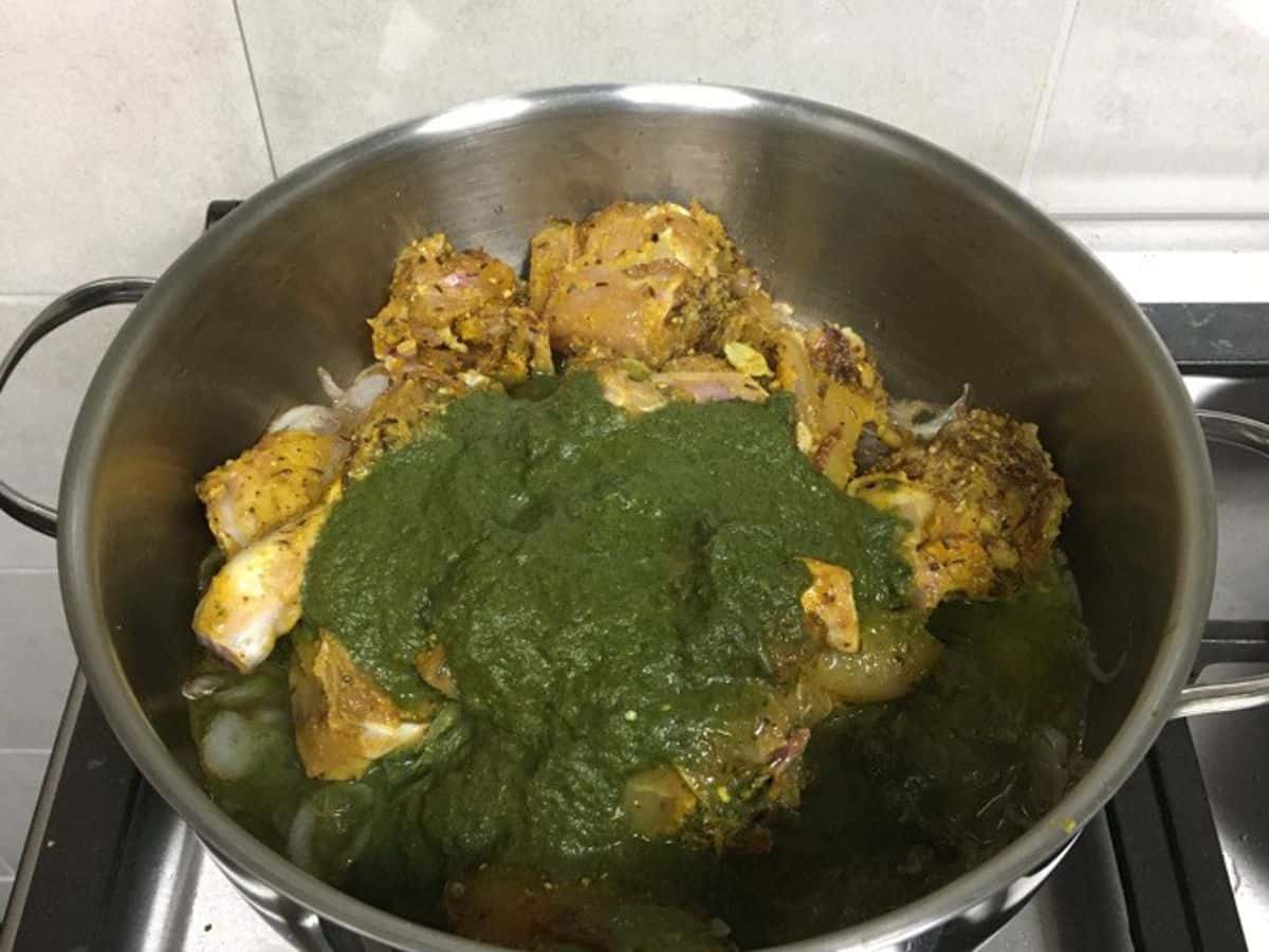 chicken with green masala
