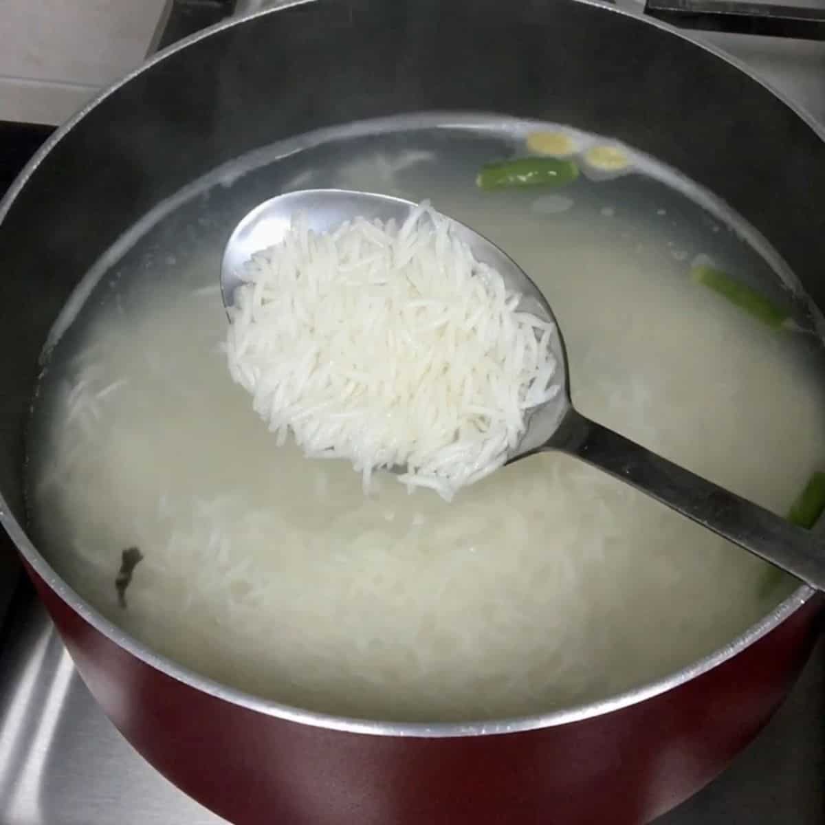 scooped a ladle of par-boiled rice