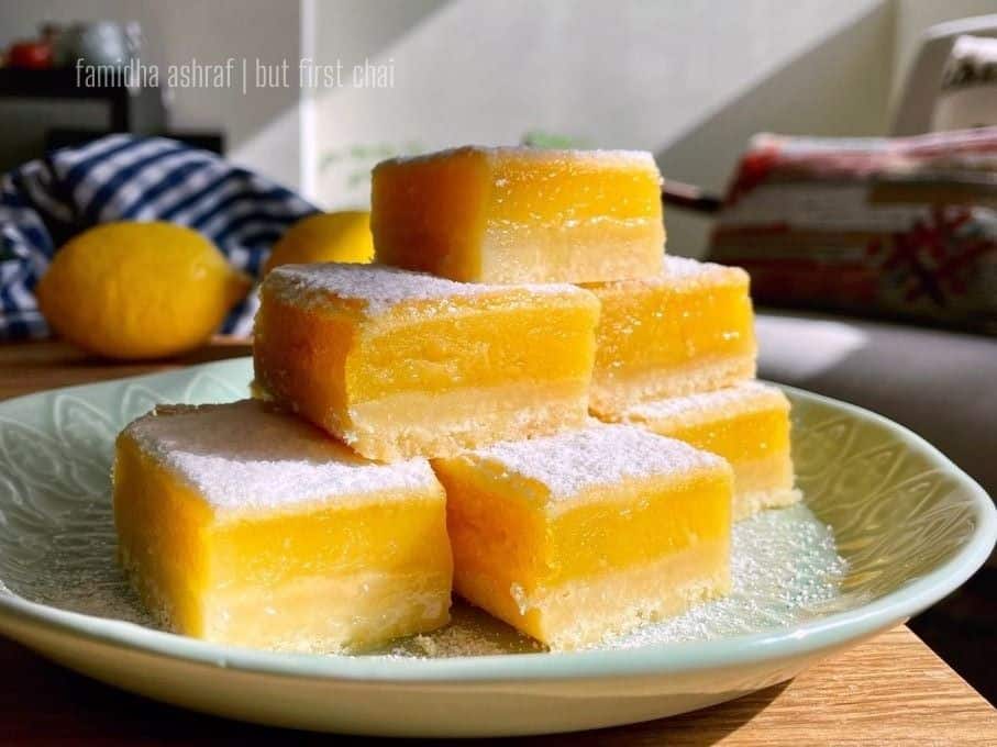 stacked small batch lemon bars