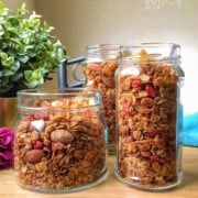 three jars or microwaved granola