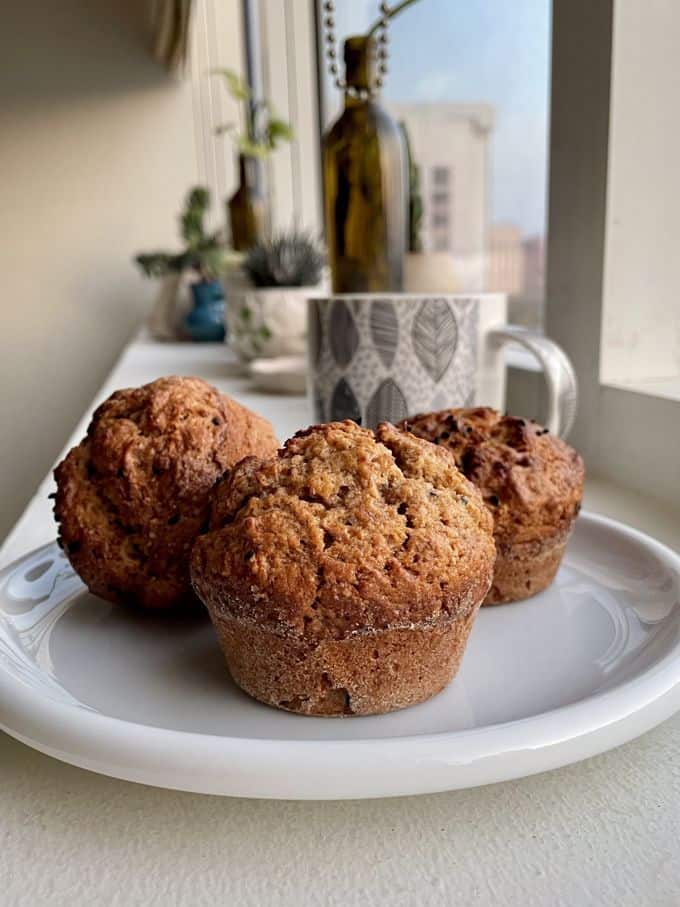 three muffins in a plate