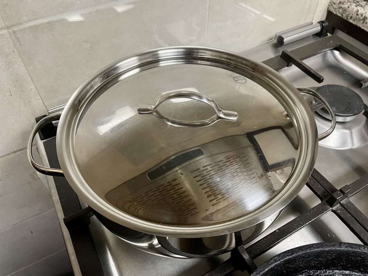 cooking with pot covered