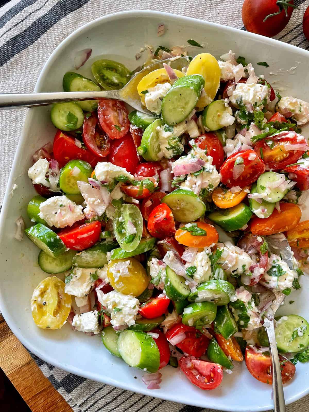 cucumber feta salad with grape tomatoes