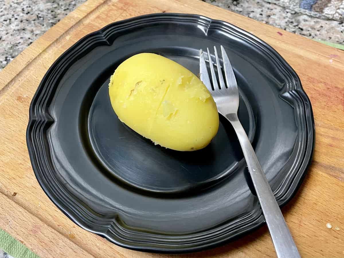 Boiled and peeled potato