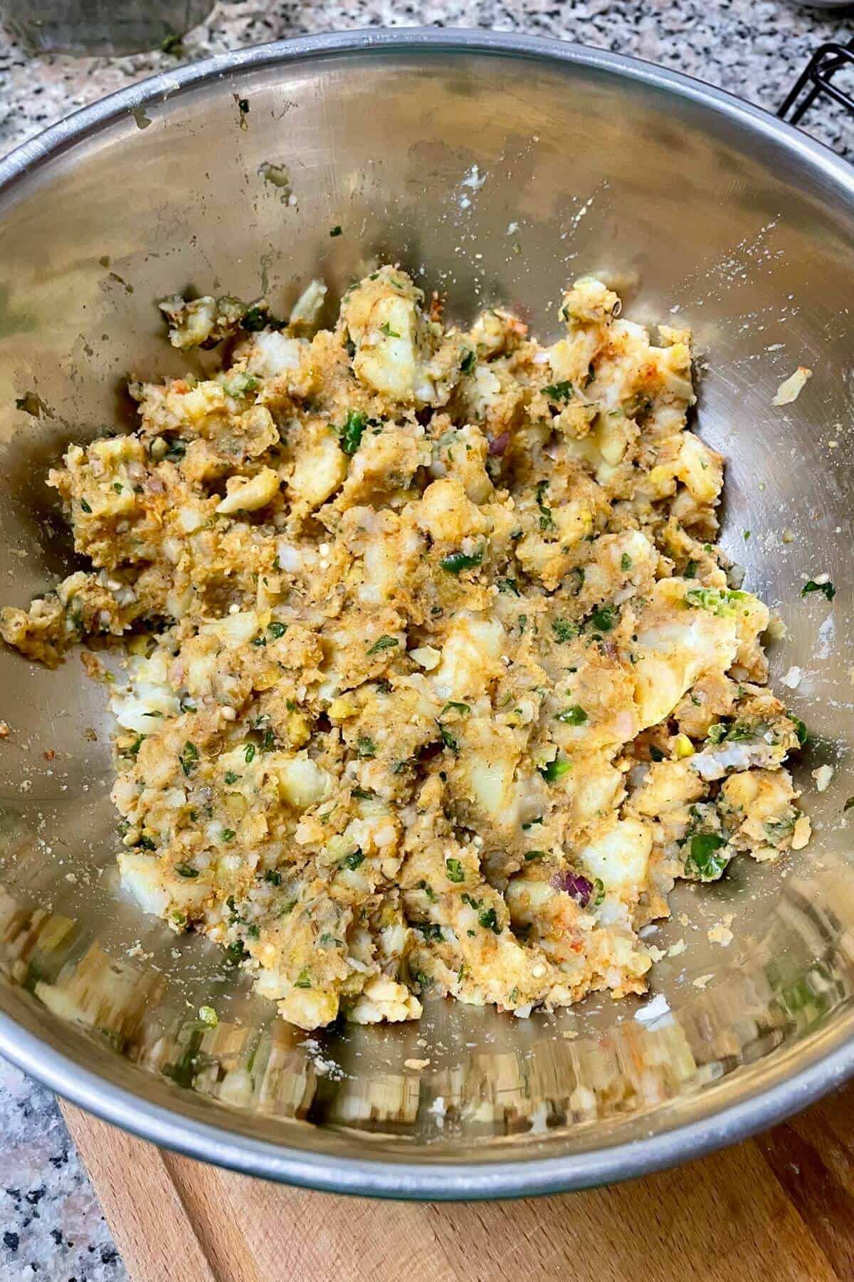 Seasoned aloo paratha stuffing.