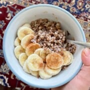 A bowl of Kasha or buckwheat porrdige