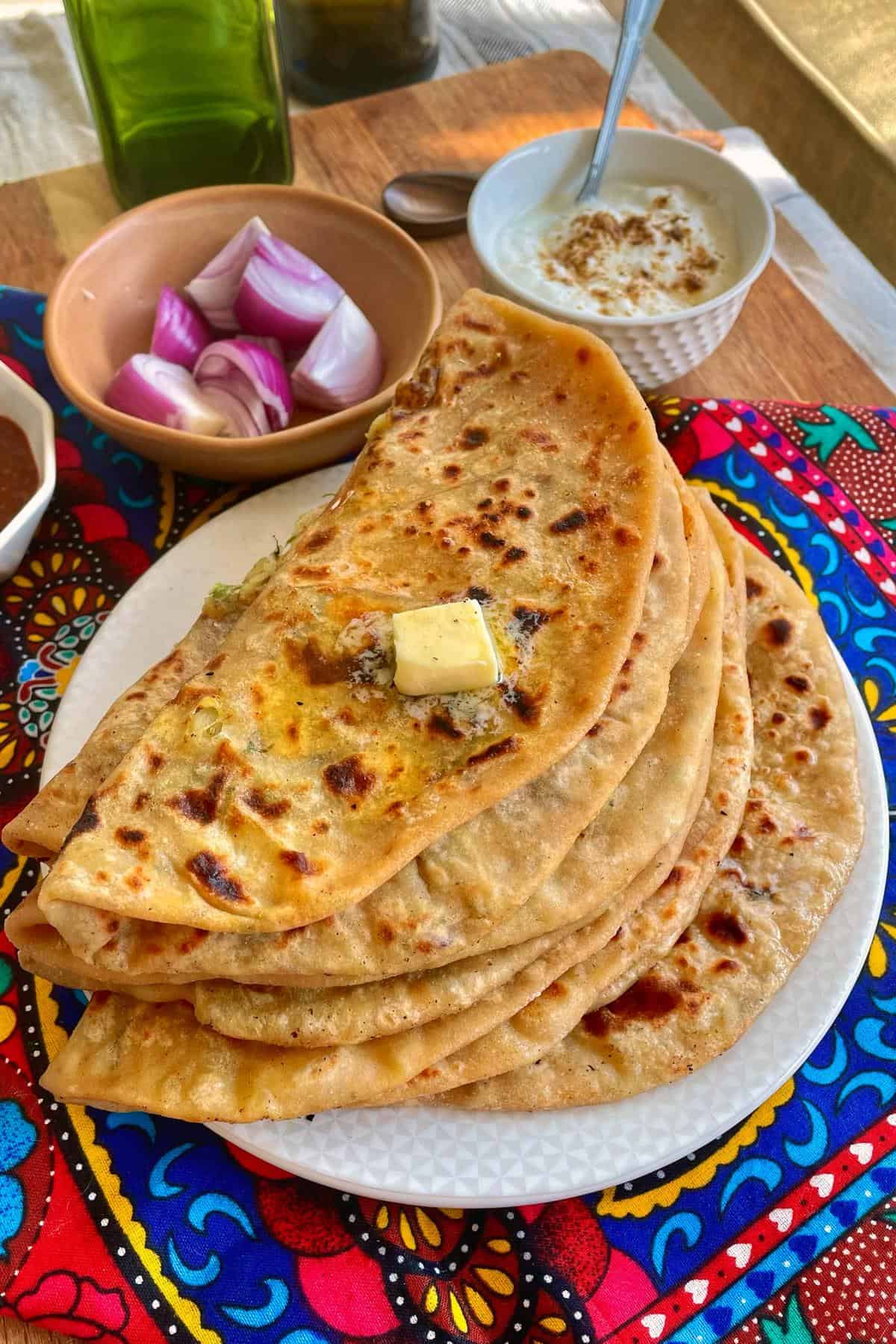 stacked paratha