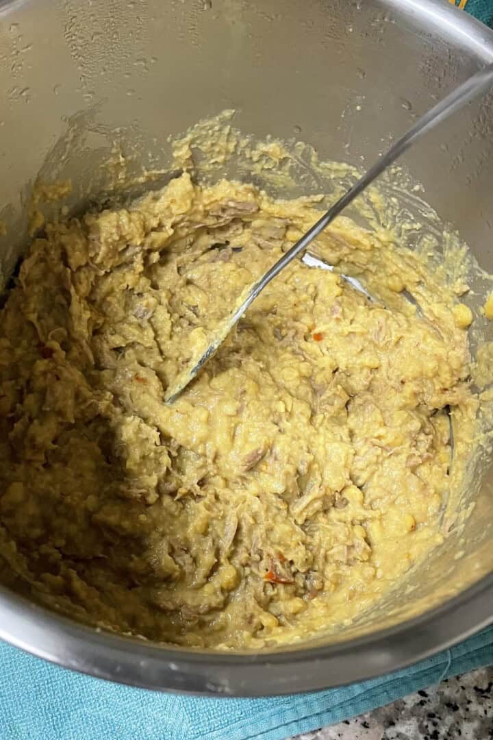 Mashed beef shami kabab dough