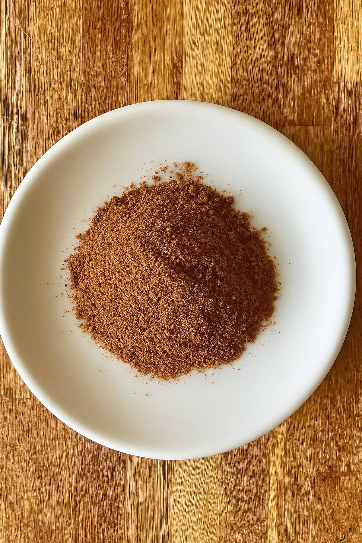 chaat masala powder in a white plate.