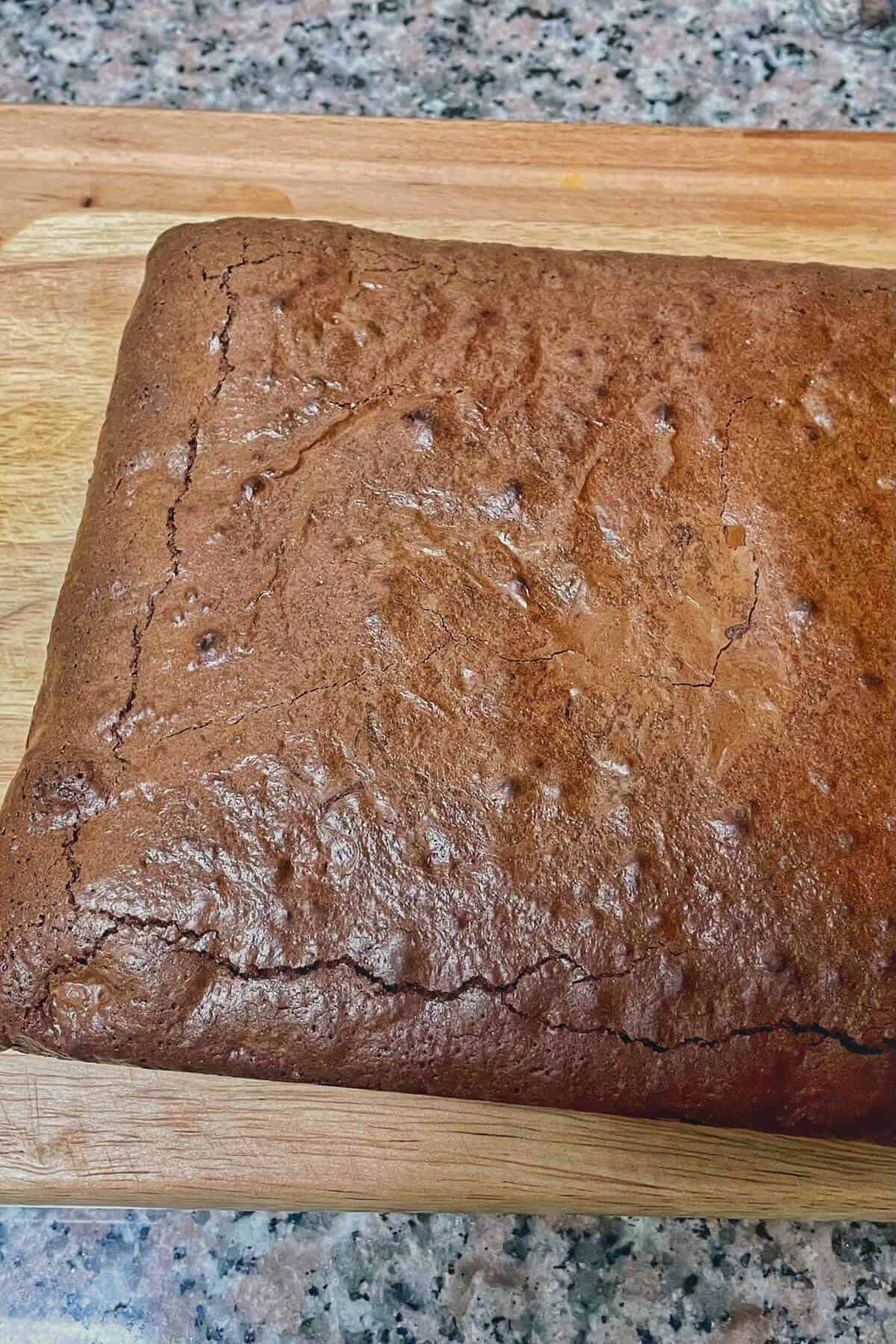 Cooled brownie out of the pan.
