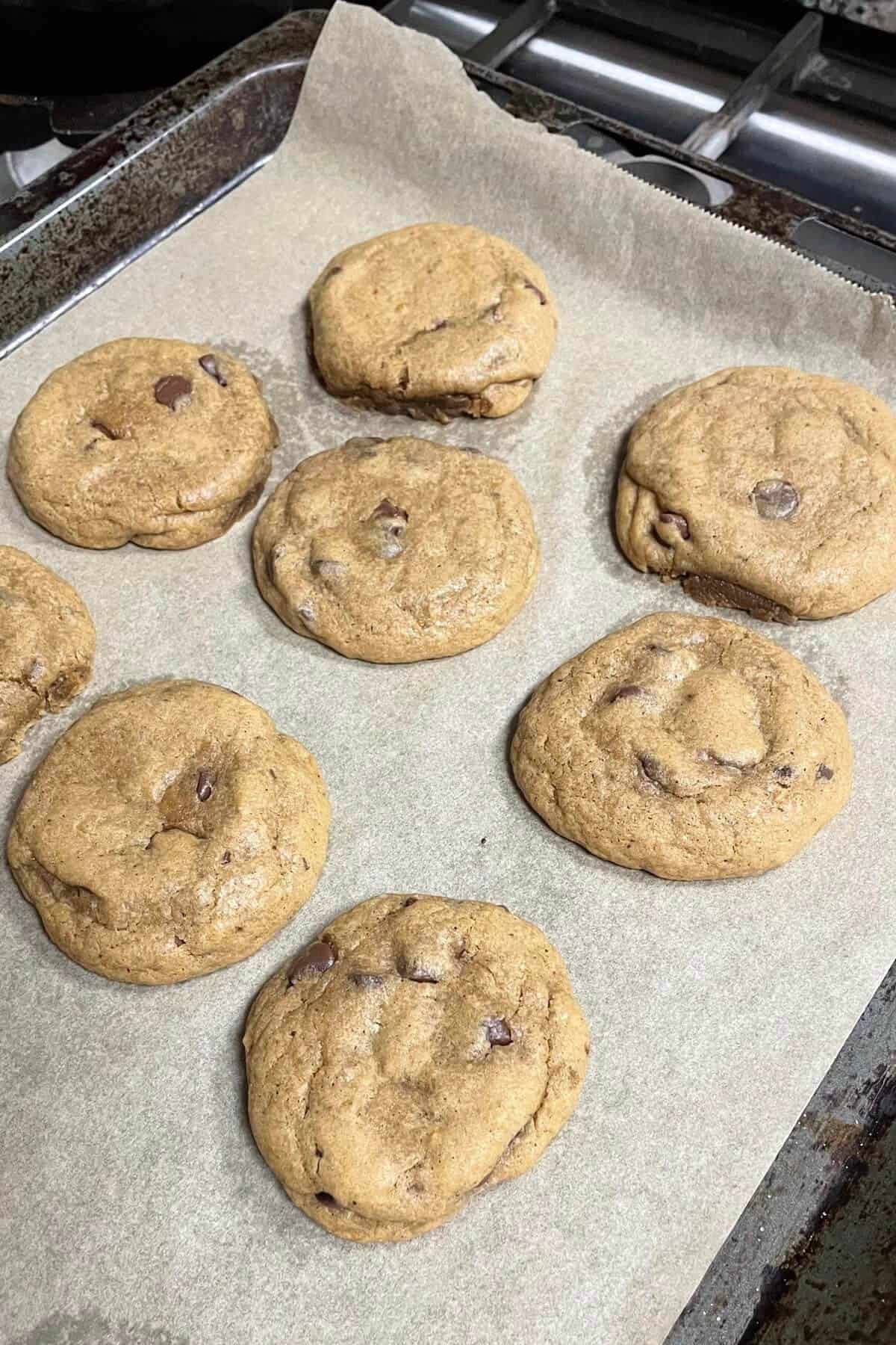 baked banana chocolate chip cookies