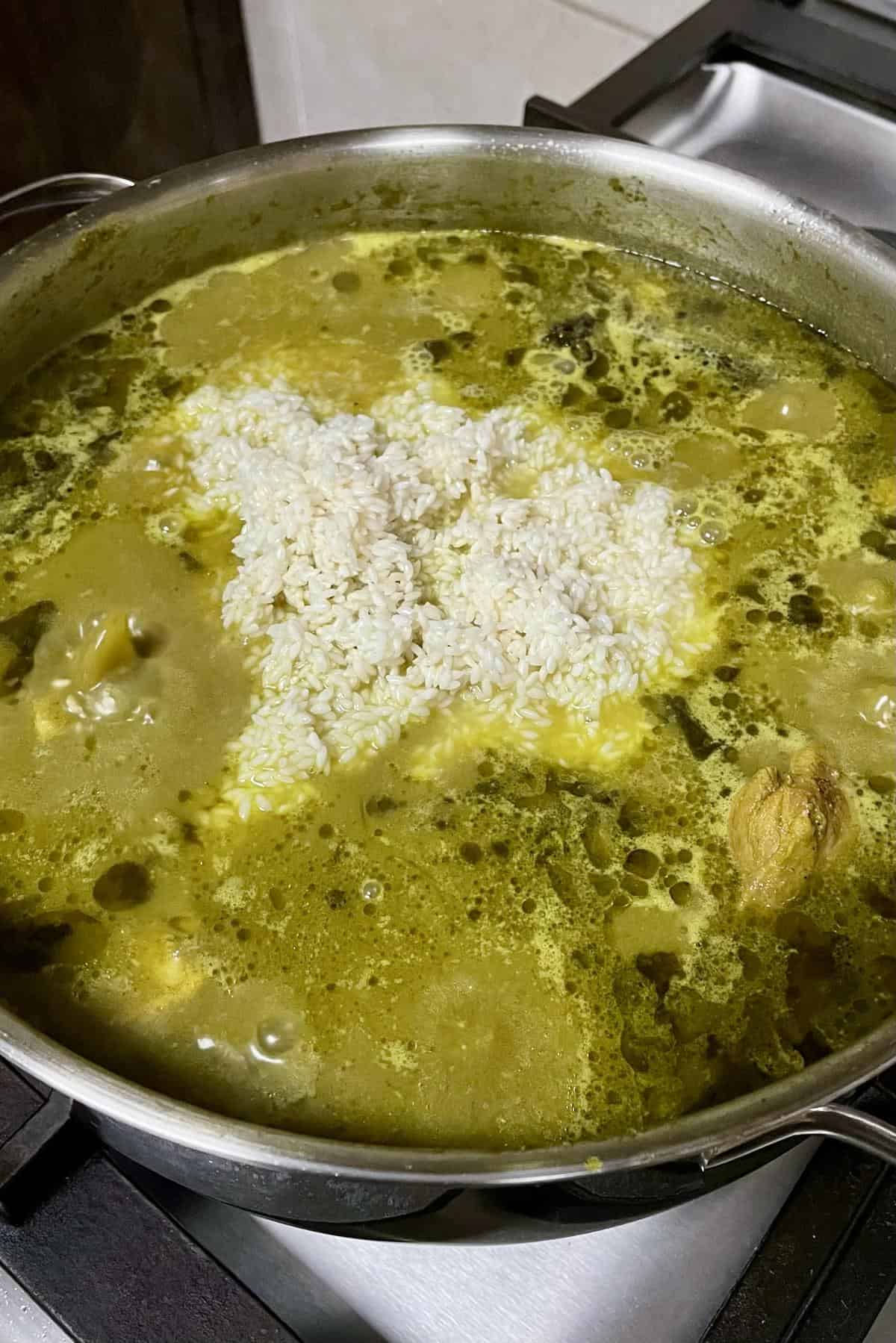 rice added to chicken gravy