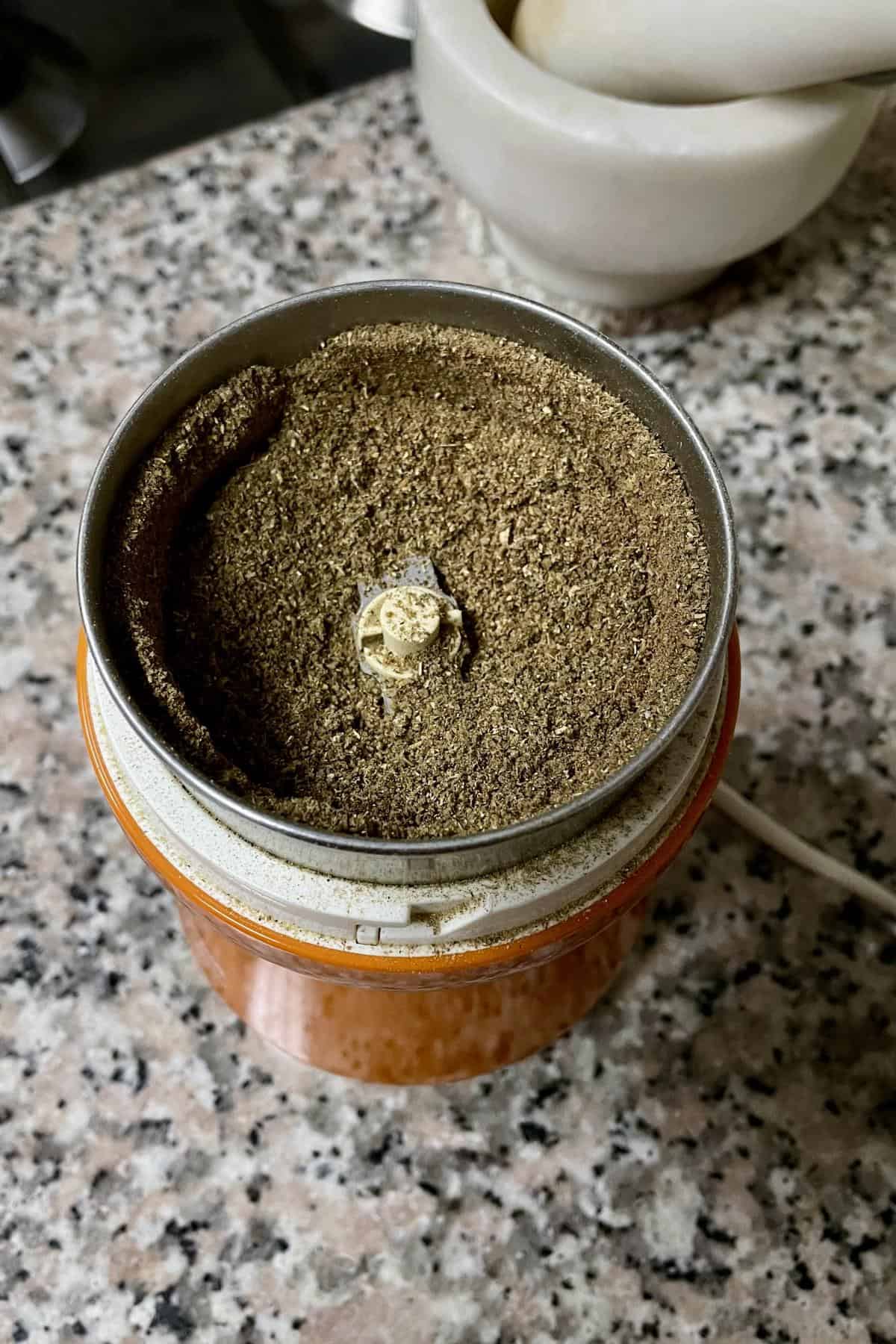 Ground spice mix using coffee grinder