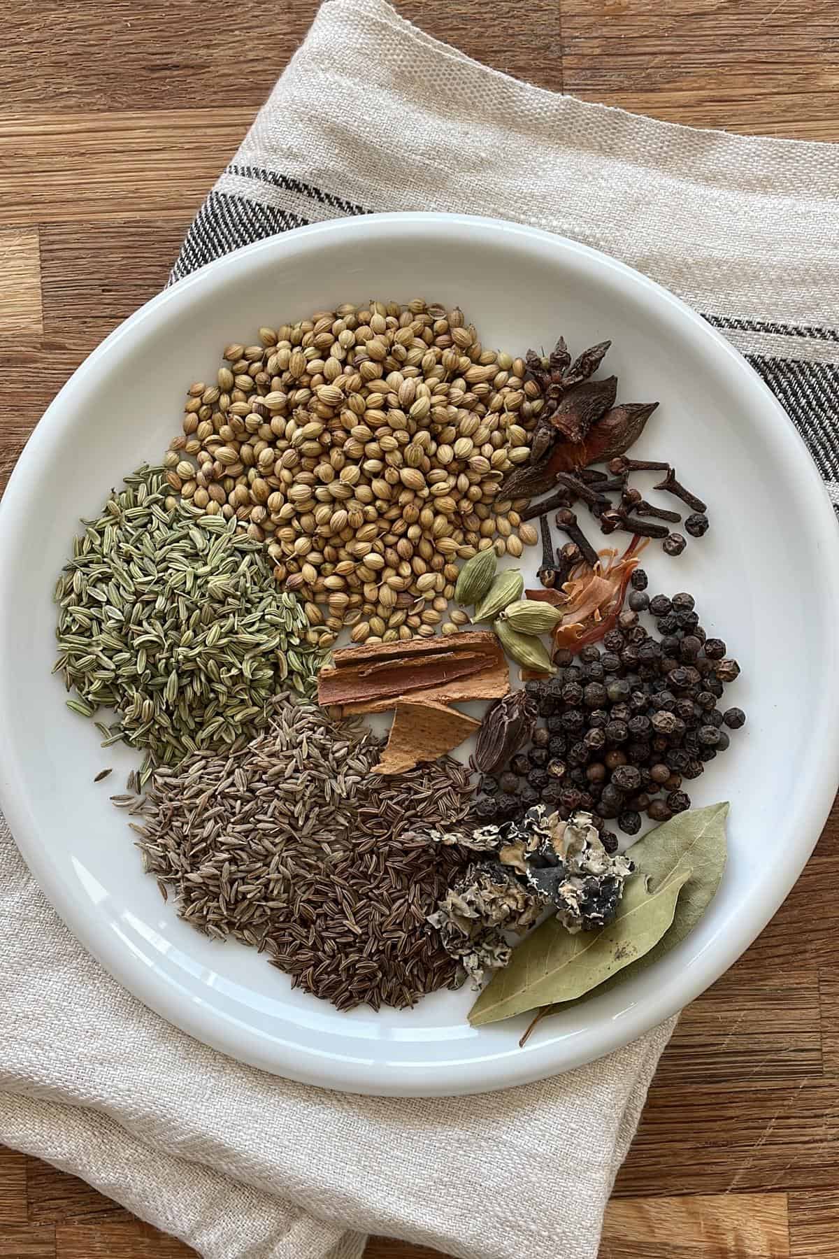 A plate of whole spices