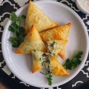 halloumi cheese sambousek fried