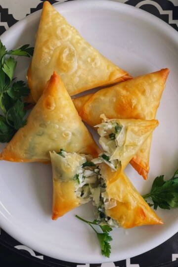 halloumi cheese sambousek fried